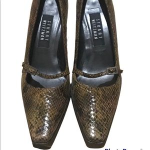 Stuart Weitzman Reptile Print Heels 7.5